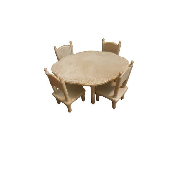 Epoch Calico Critters Dollhouse Furniture Set Table Chairs - Picture 1 of 7